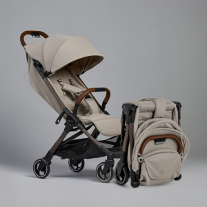 Clic Compact Stroller Latte Open and Folded