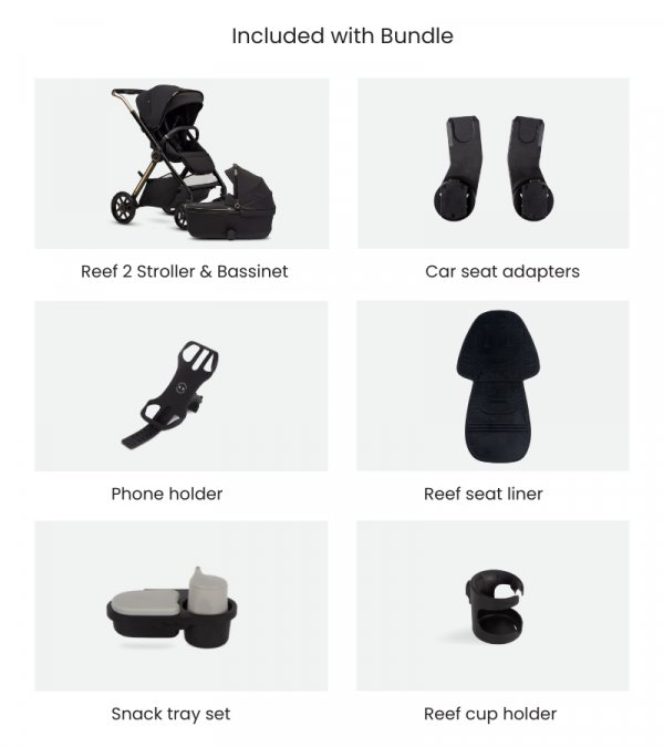 Reef 2 Espresso Stroller Accessory and Bassinet Bundle